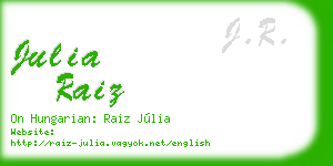 julia raiz business card